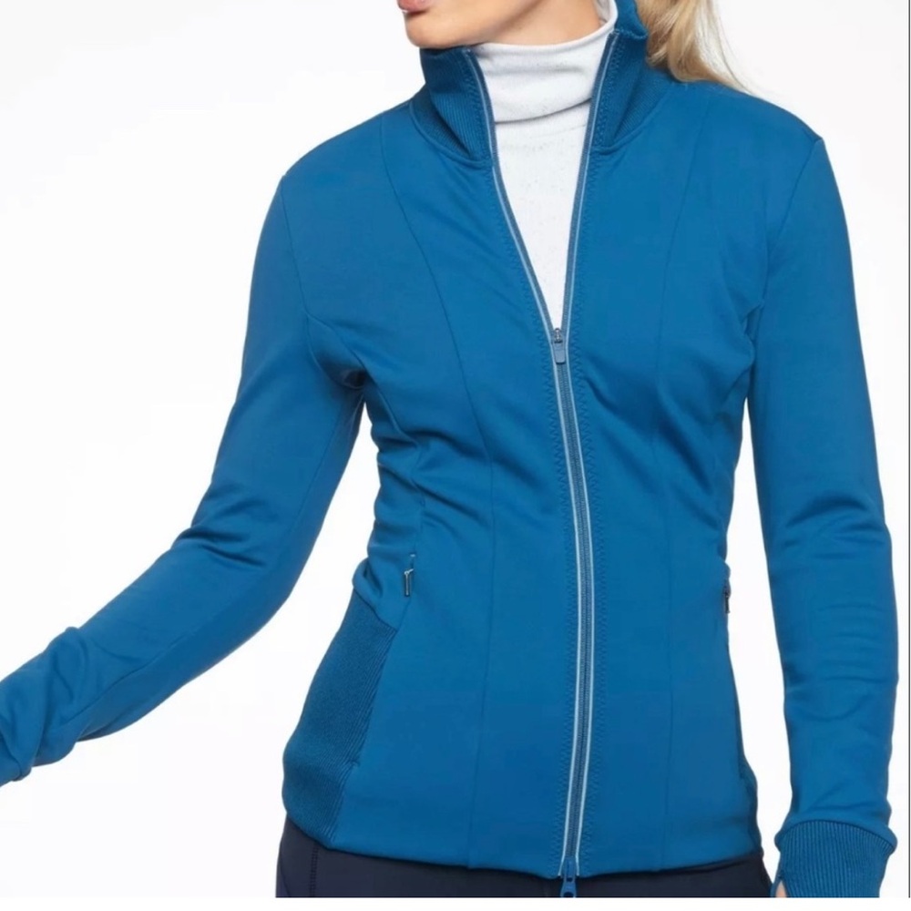 Athleta Ridge Zip Up Jacket In Peacock Blue